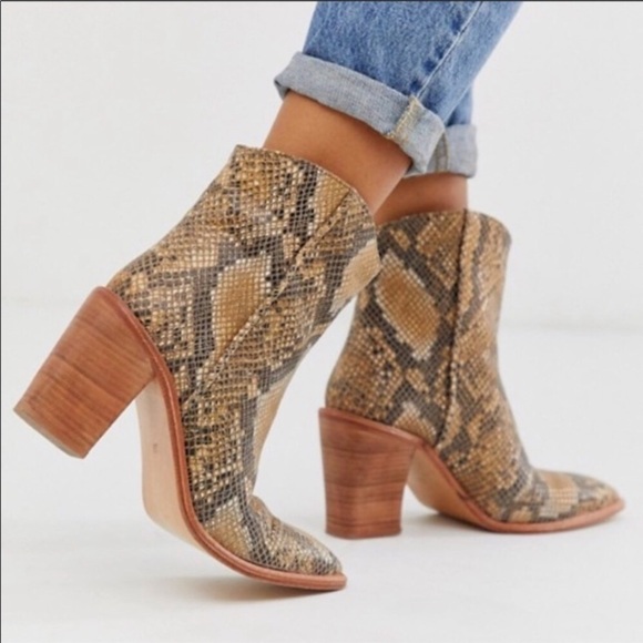 Free People Barclay Snake Print Ankle Booties - Picture 1 of 9